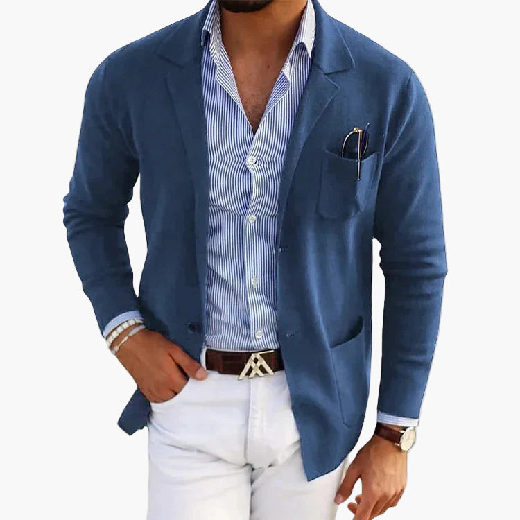 men's grey classic tailored lapel collar blazer