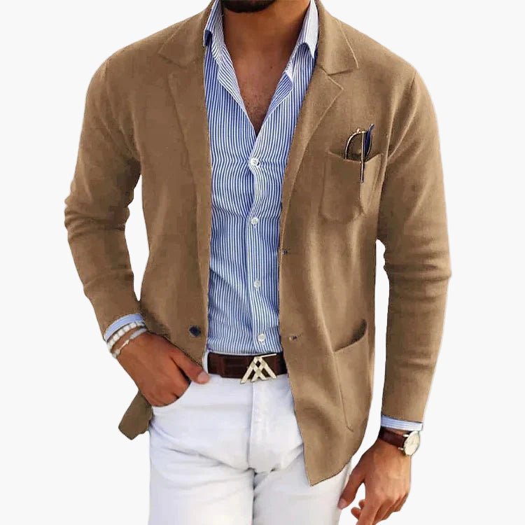 men's grey classic tailored lapel collar blazer