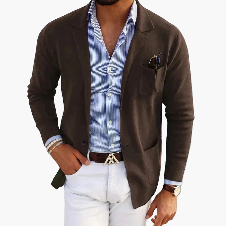 men's classic tailored lapel collar blazer for office and occasions