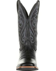 Men's brown cowboy boots with decorative western stitching and classic pointed toe