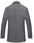 men's slim fit wool blend coat with detachable zip collar