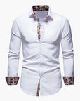 Men's business shirt long sleeve slim fit in white