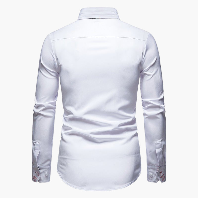 Men's business shirt long sleeve slim fit in white
