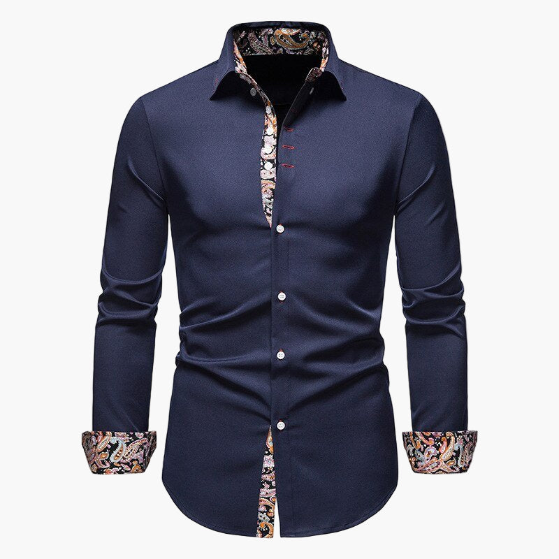 Men's business shirt long sleeve slim fit in white