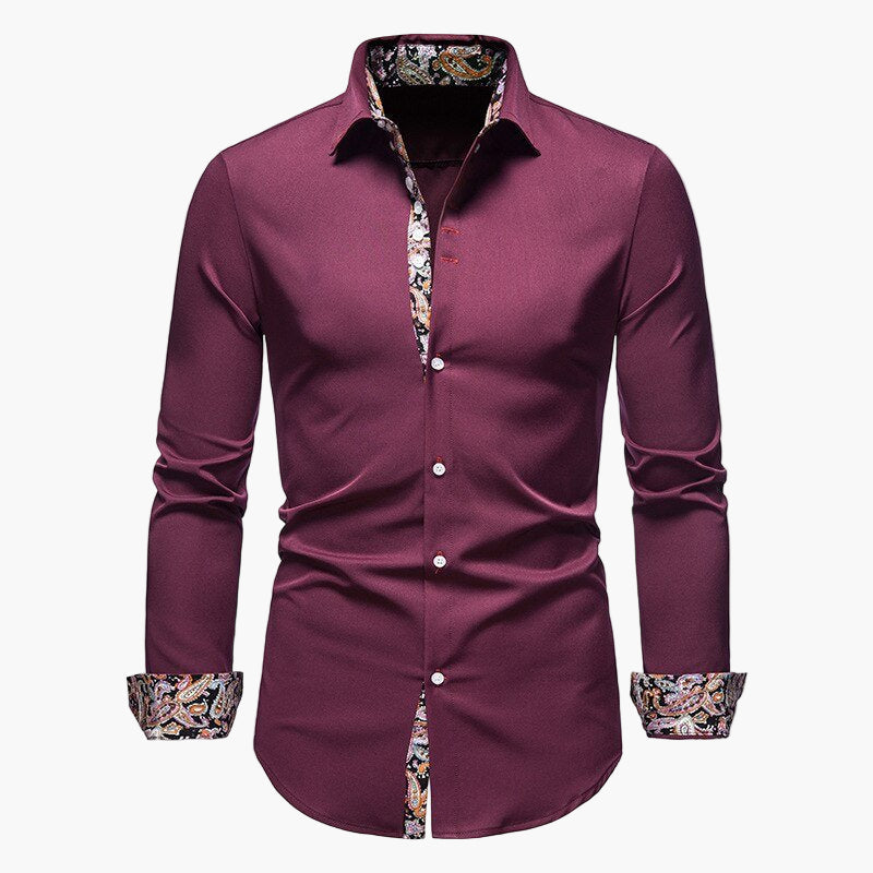 Men's business shirt long sleeve slim fit in white