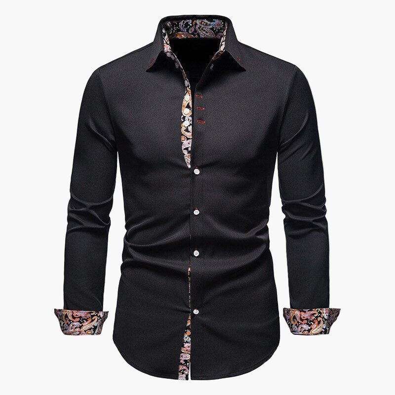 Men's business shirt long sleeve slim fit in white