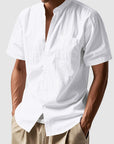 Men's Shirt Linen Short Sleeve Relaxed Fit 2