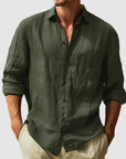 Men's Shirt Long Sleeve Button-Up Relaxed Fit 3