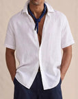 Men's Shirt Short Sleeve Linen Relaxed Fit 0