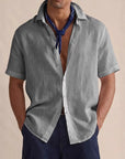 Men's Shirt Short Sleeve Linen Relaxed Fit 2