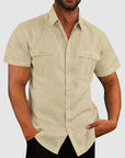 Men's Shirt Short Sleeve Relaxed Fit Dual Pockets 1