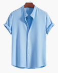 Men's Shirt Slim Fit Stand Collar Elegant Design Modern Style 0