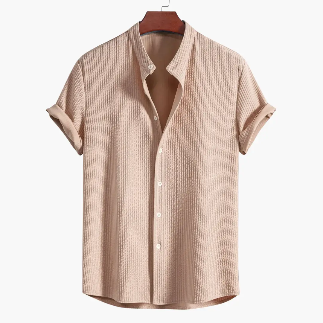 Men's Shirt Slim Fit Stand Collar Elegant Design Modern Style 10