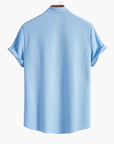 Men's Shirt Slim Fit Stand Collar Elegant Design Modern Style 1