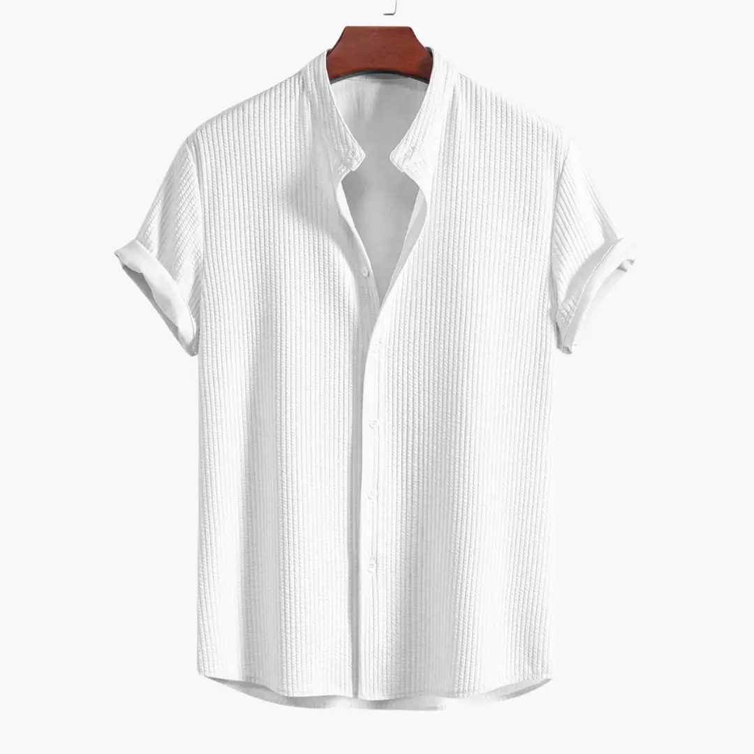 Men's Shirt Slim Fit Stand Collar Elegant Design Modern Style 6