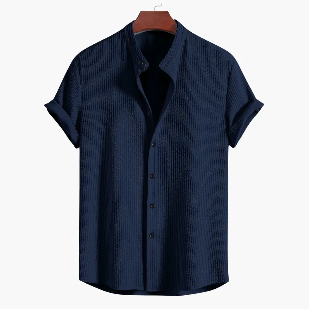 Men's Shirt Slim Fit Stand Collar Elegant Design Modern Style 8