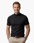 Men's T-Shirt Short Sleeve Turtleneck Fitted Body Plain Design Casual Wear 7