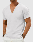 Men's T Shirt V-Neck Short Sleeve Relaxed Fit 2