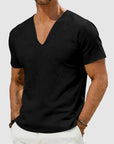 Men's T Shirt V-Neck Short Sleeve Relaxed Fit 4