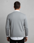 Men's V-neck knit cardigan in dark red, button-through front, winter knitwear