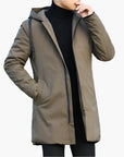men's black hooded waterproof windproof winter jacket