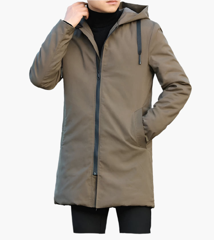 men's black hooded waterproof windproof winter jacket