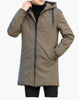 men's black hooded waterproof windproof winter jacket