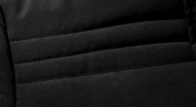 men's black winter parka with faux fur hood and quilted insulation