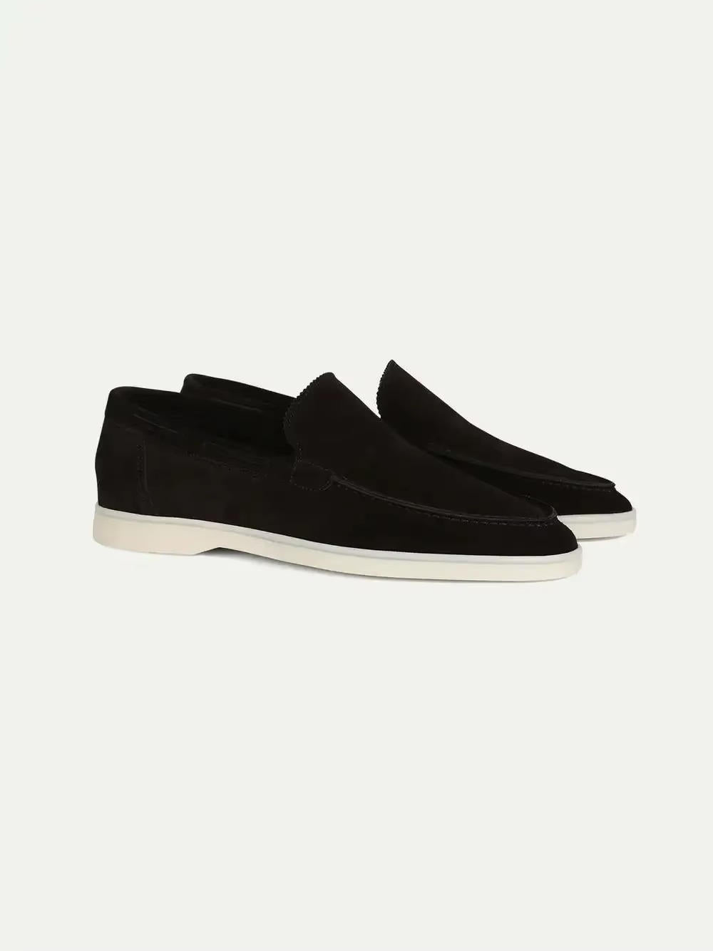 Men's Yacht Loafers Slip-On Design Rubber Sole Frosted Suede Casual Footwear 1