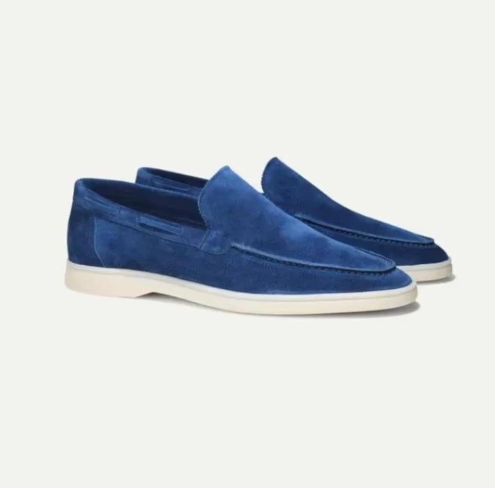 Men's Yacht Loafers Slip-On Design Rubber Sole Frosted Suede Casual Footwear 3