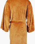 Men's black hooded dressing gown full-length fleece loungewear