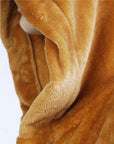 Men's black hooded dressing gown full-length fleece loungewear