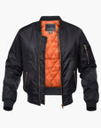Men's quilted bomber jacket streetwear urban style in black