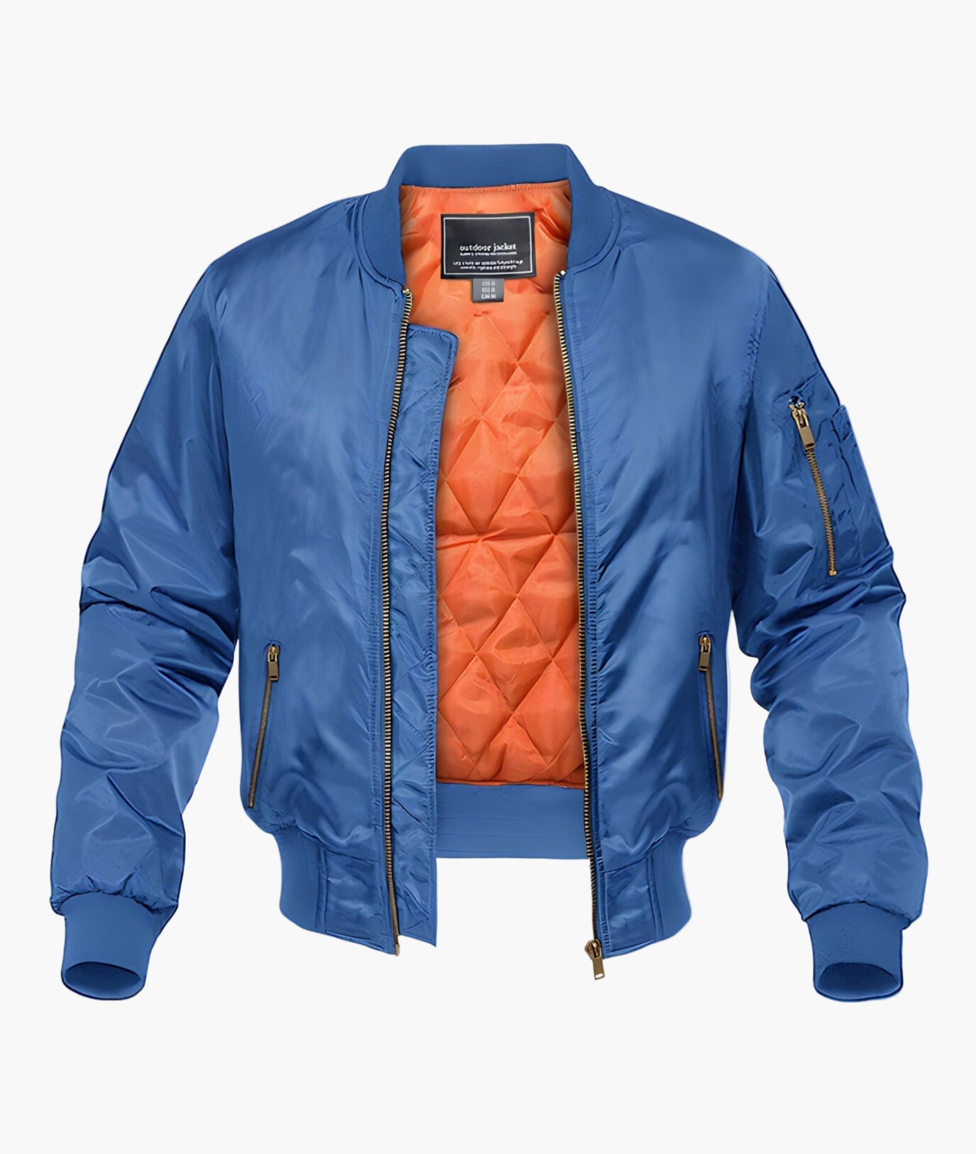 Men's quilted bomber jacket streetwear urban style in black