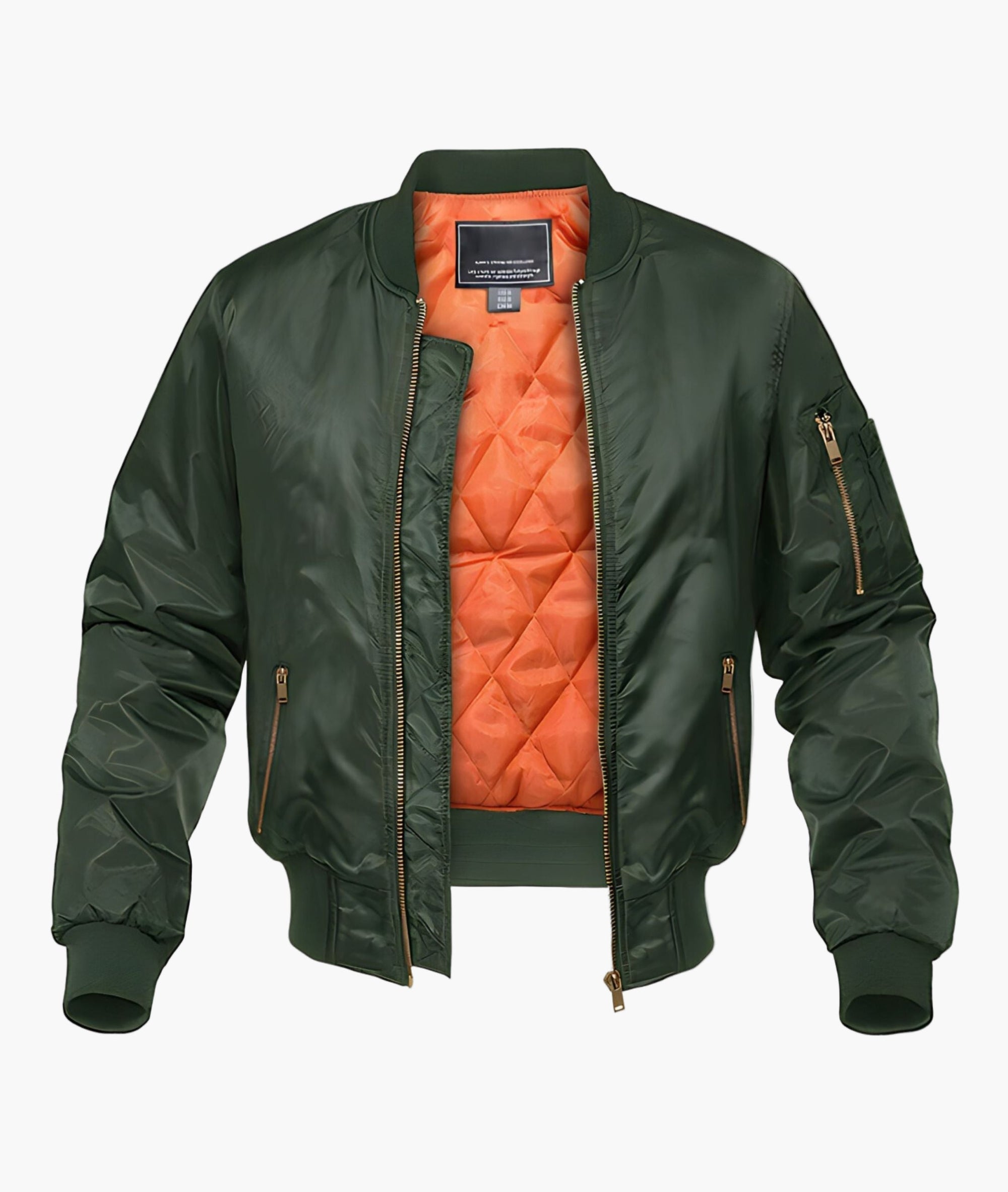 Men's quilted bomber jacket streetwear urban style in black