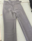 Men's pleated trousers high waist adjustable waistband in black