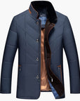 men's navy blue tailored quilted jacket business casual style