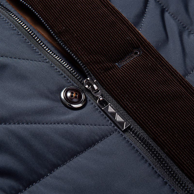 men's navy blue tailored quilted jacket business casual style