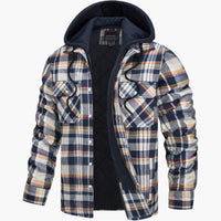 Fletcher | Men's Flannel Jacket Hooded Quilted Check Winter