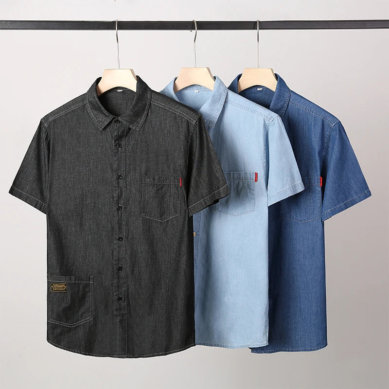 Mens Short Sleeve Button Up With Pockets 1