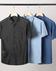 Mens Short Sleeve Button Up With Pockets 1
