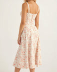 Midi Dress Corset Design Fitted Top Flowing Skirt Elegant Women 5