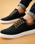 men's canvas low-top lace-up sneakers