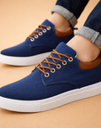 men's canvas low-top lace-up sneakers