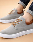 men's canvas low-top lace-up sneakers