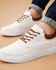 men's canvas low-top lace-up sneakers