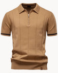 Modern Men's Polo Shirt Slim Fit Quarter Zip 0