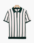 Modern Men's Polo Shirt With Stripes Zip 1