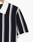 Modern Men's Polo Shirt With Stripes Zip 3