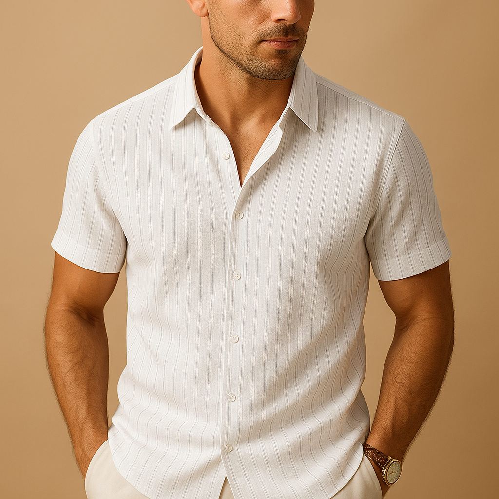 Modern Men's Shirt With Refined Collar Slim Fit 4